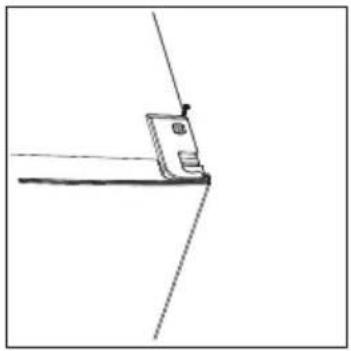 Simple line drawing of a mechanical component or bracket with no text or symbols