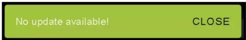 No update available! CLOSE