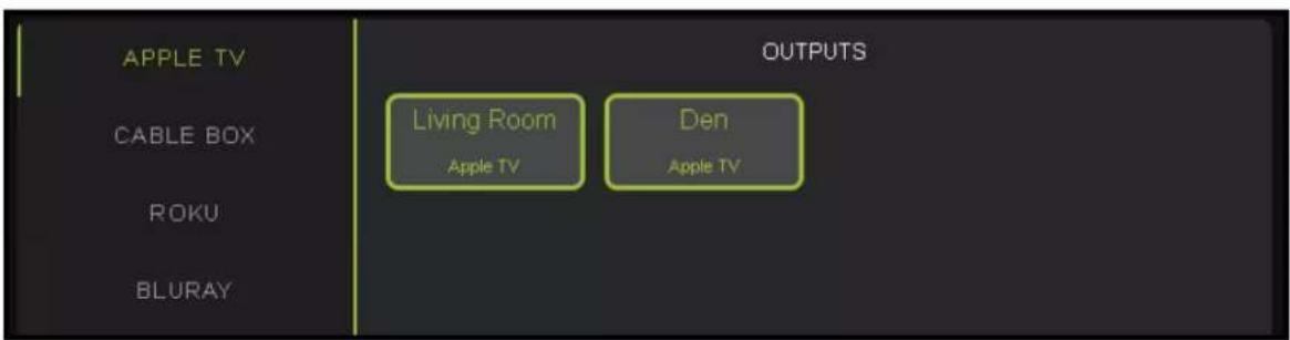 APPLE TV CABLE BOX ROKU BLURAY OUTPUTS Living Room Apple TV Den Apple TV