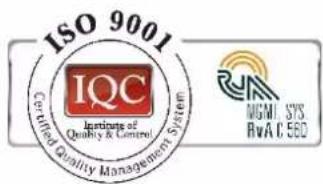 ISO 9001 ICQC Institute of Quality & Control System MGNI SYS RvAC 56D