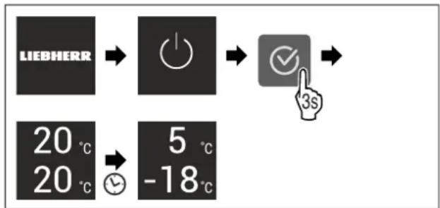 LIEBHERR ICNh 5123 - Switch on the appliance using the Touch display: - 1