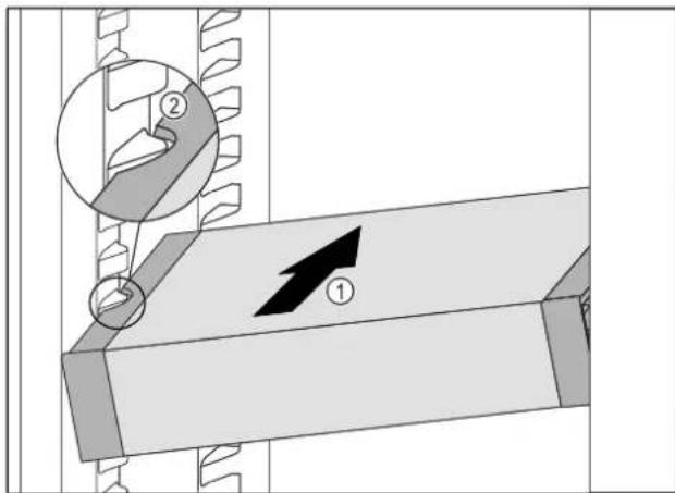 Technical diagram showing a mechanical assembly with labeled components and directional arrows indicating movement or force.