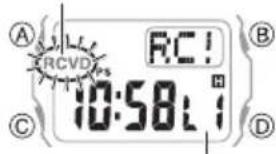CASIO Baby-G BGD-570 - ① 時刻モードの状態で⑤ ボタンを約 2 秒間押し続けます。 - 1