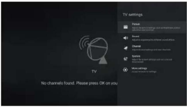 TV settings Picture Adjust the picture settings must be implemented, click switches and buttons. Wave Adjust to ergaming the different sound effects. Channel Digital waveform settings and how channels Synapse Adjust the sound settings with no link out Deutschman. More settings Adjust without the settings. TV No channels found. Please press OK on you