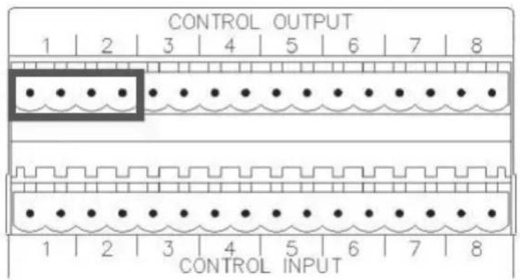 CONTROL OUTPUT 1 2 3 4 5 6 7 8 CONTROL INPUT