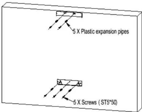 5 X Plastic expansion pipes 5 X Screws ( ST5*50 )
