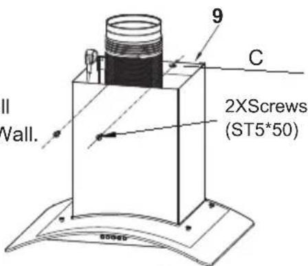 II Wall. 9 C 2XScrews (ST5*50)