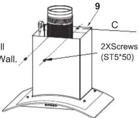 II Wall. 9 C 2XScrews (ST5*50)