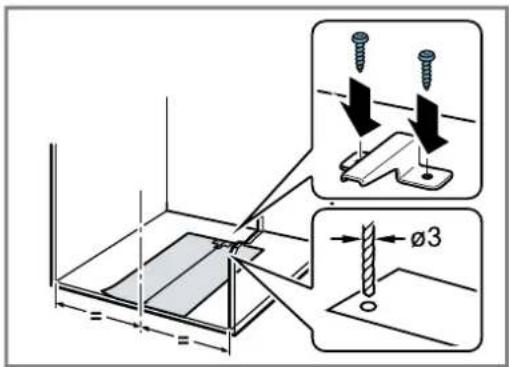 Technical diagram showing screw installation with magnified detail and dimension标注 Ø3