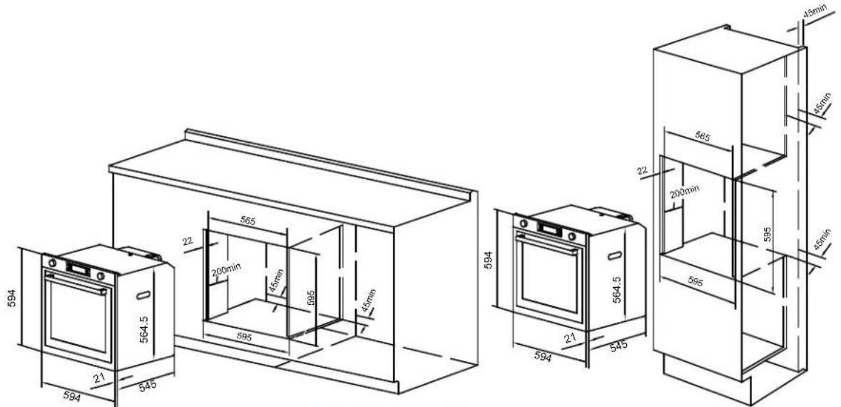 ARC AOF6SE1 - Installation of Built-in Ovens - 1