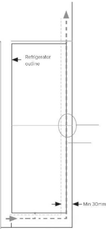 Refrigerator outline Min 30mm