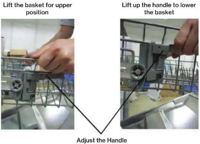 Esatto DWI6CS - Adjusting the upper basket - 1