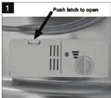 1 Push latch to open