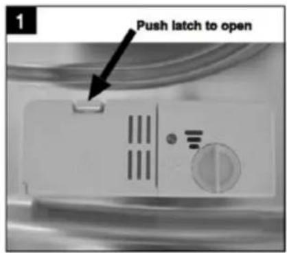 1 Push latch to open