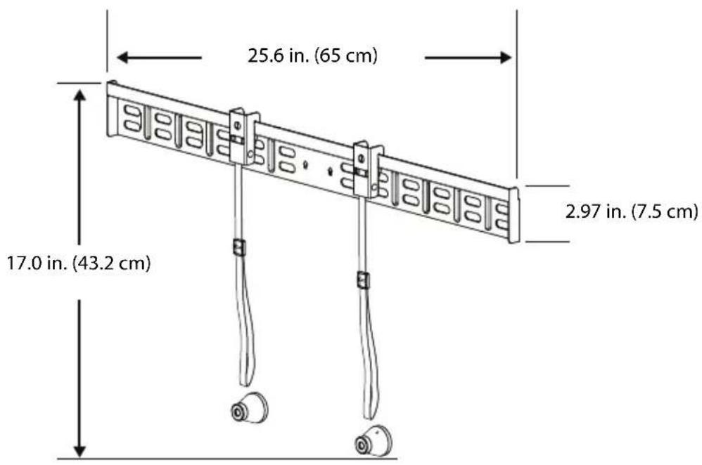 25.6 in. (65 cm) 2.97 in. (7.5 cm) 17.0 in. (43.2 cm)