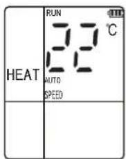 RUN 22 ℃ HEAT AUTO SPEED