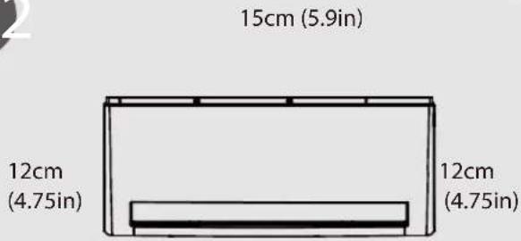 15cm (5.9in) 12cm (4.75in) 12cm (4.75in)