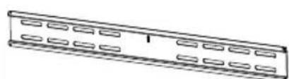 Simple line drawing of a rectangular object with internal compartments and a central horizontal bar (no text or symbols)