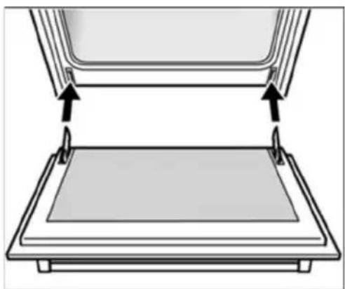 Artusi CAFI95X - Fitting the appliance door Proceed as follows: - 1