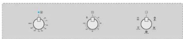 Three circular electrical switch symbols with labeled terminals and polarity markings