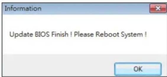 Information Update BIOS Finish ! Please Reboot System ! OK