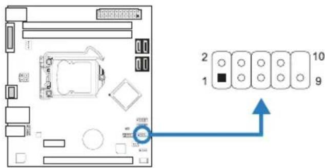 BIOSTAR H61MHV3 - F\_PANEL: 前置面板接頭 - 1