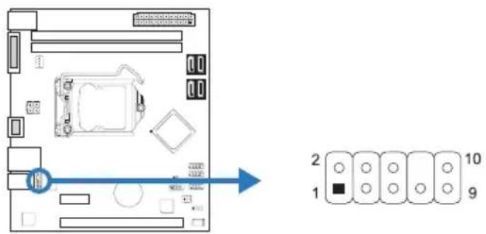 BIOSTAR H61MHV3 - F\_AUDIO: 전면 패널 오디오 헤더 - 1