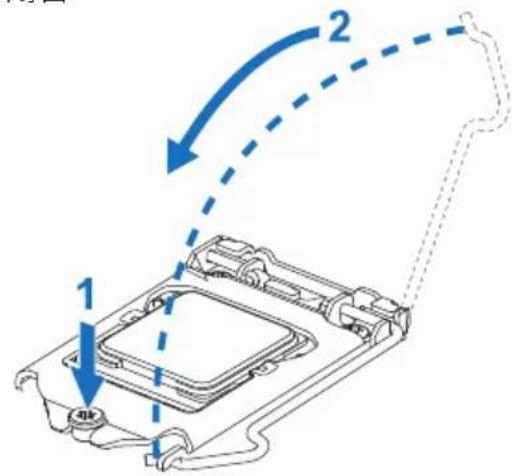 Diagram showing a device with labeled components and directional arrows, including numbered parts 1 and 2.
