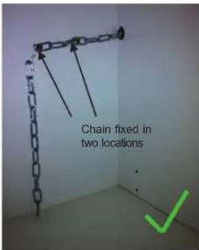 Chain fixed in two locations