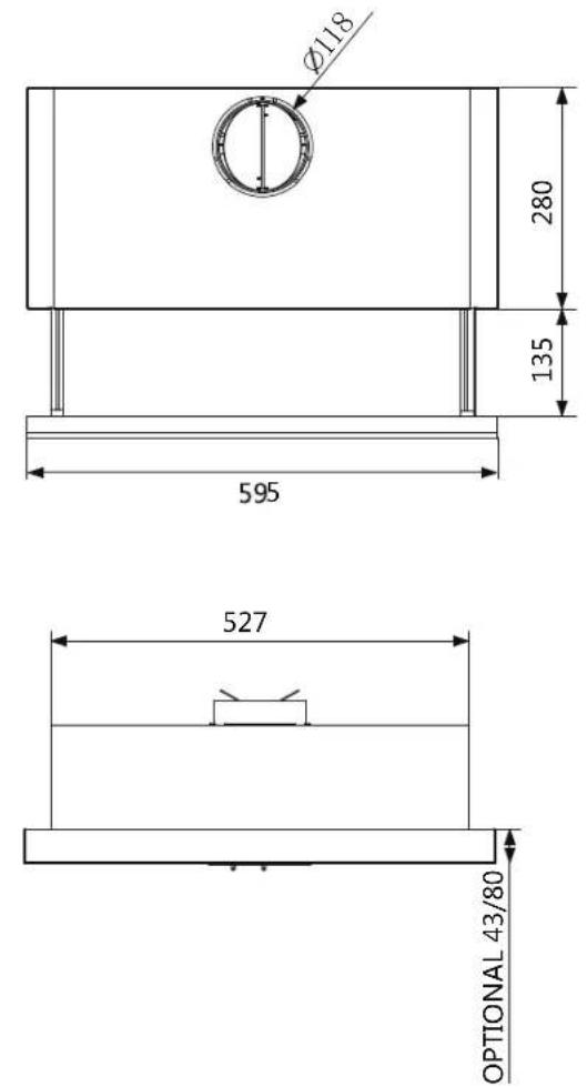Ø118 280 135 595 527 OPTIONAL 43/80