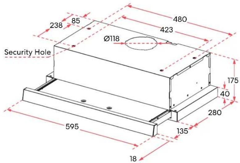 Security Hole 238 85 Ø118 480 423 175 40 280 595 135 18