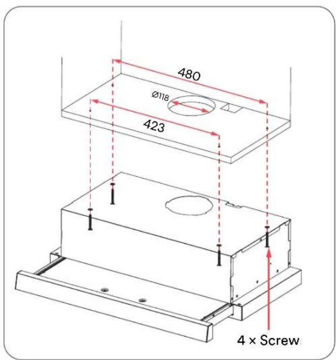 480 Ø118 423 4 × Screw