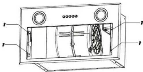 Technical diagram of a device with labeled components and internal structure