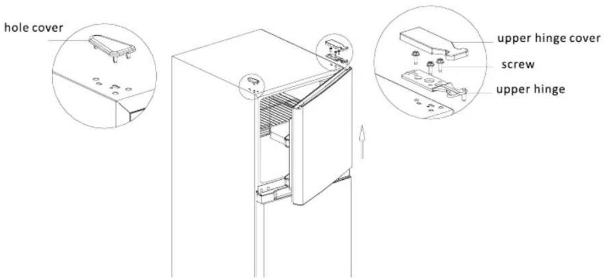 hole cover upper hinge cover screw upper hinge