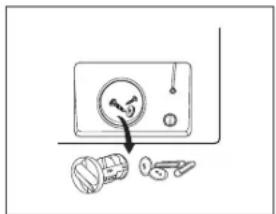 Diagram showing a switch mechanism with labeled parts and directional arrow indicating action