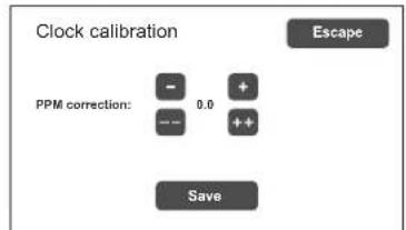 Clock calibration PPM correction: - 0.0 + - - + + Save Escape