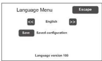 FBT VAIE 4000 - set> LANGUAGE CONFIG. Selecting the language - 1