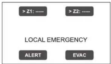> Z1: _________ > Z2: _________ LOCAL EMERGENCY ALERT EVAC