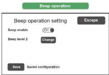 FBT VAIE 4000 - Beep operation Set the control 'beep' - 1