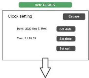FBT VAIE 4000 - set> CLOCK Setting of system date and time - 1