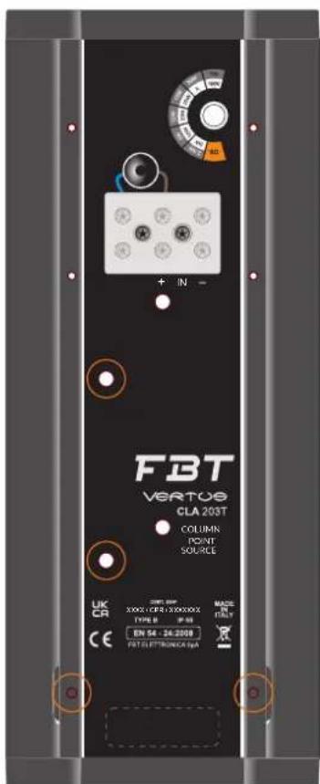 FBT VERTOS CLA 203T COLUMN POINT SOURCE UK CA CE UNIT XXX1.CPTX.XXXXXXX TYPE B IP NO EN 54 - 24-2009 FBT ELETRONICA PA