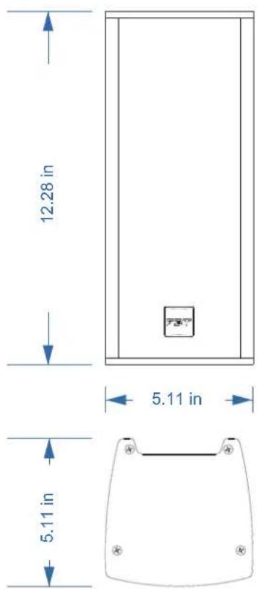 12.28 in 5.11 in 5.11 in