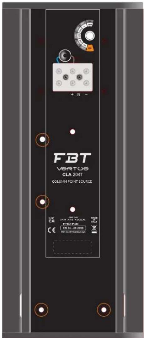 FBT VERTOS CLA 204T COLUMN POINT SOURCE UK CA X3XX LCPB XXXXXXX TYPE A1P 21C EN 54 - 24 2008 TST ELETTUCECA USA MADE ITALY