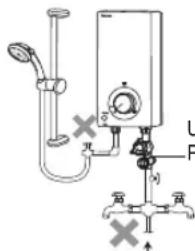 Technical diagram of a U-P valve assembly with labeled ports and connection points