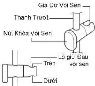 Giá Đỗ Vòi Sen Thanh Trượt Nút Khóa Vòi Sen Trên Dưới Lỗ giữ Đầu vòi sen