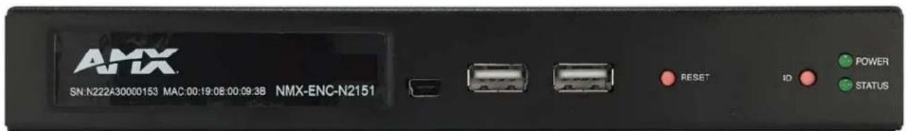 AMX SN:N222A30000153 MAC:00:19:08:00:09:3B NMX-ENC-N2151 RESET ID POWER STATUS
