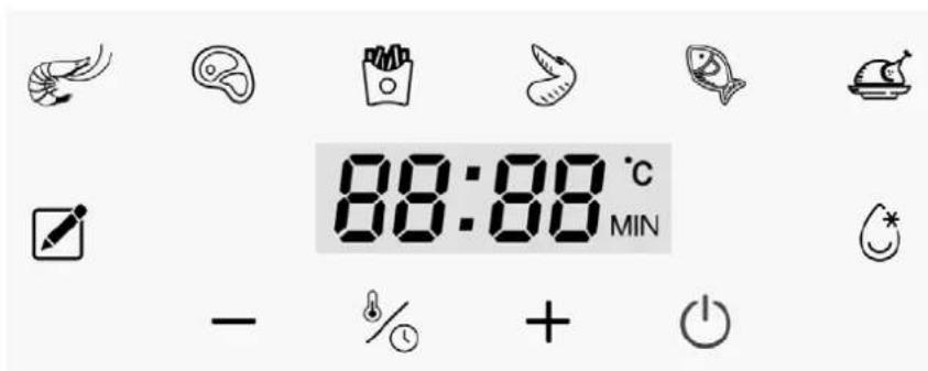 88:88 °C MIN - % + ⏚
