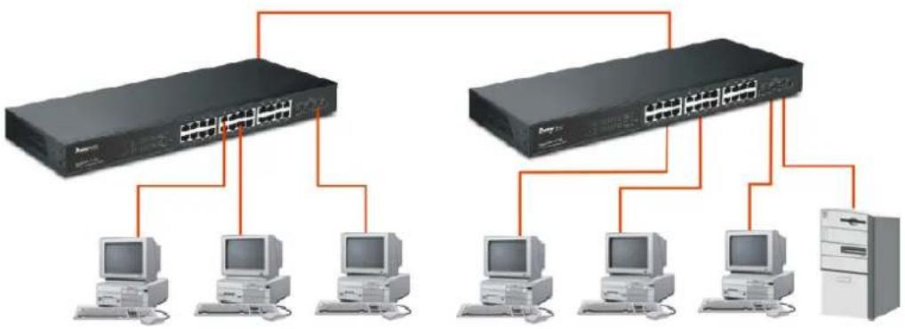 Draytek VigorSwitch G1240 - Case 1: All switch ports are in the same local area network. - 1