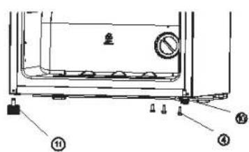 Technical diagram of a mechanical or electrical component with numbered parts and labeled features