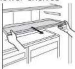 MITSUBISHI MR-L710EG - How to remove the middle and lower shelves - 1